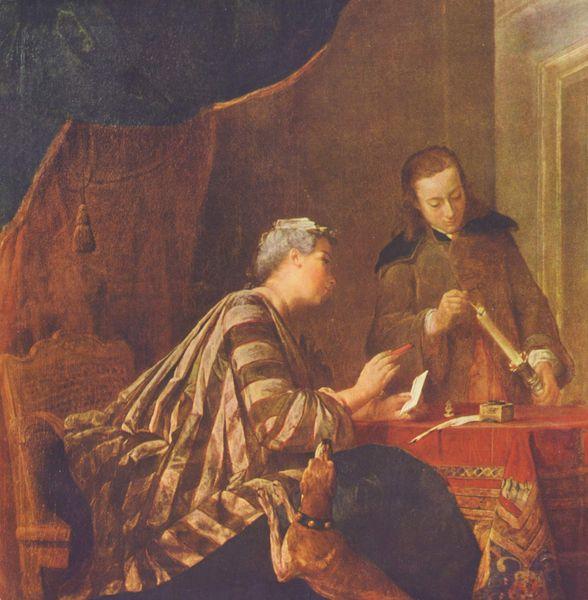 Jean Simeon Chardin Lady Sealing a Letter Germany oil painting art